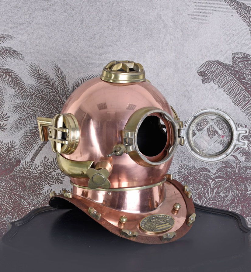 Casca decorativa de scafandru in marime naturala din metal
