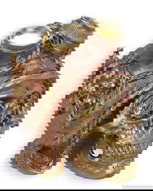 Statueta STEAMPUNK cu craniu aviator