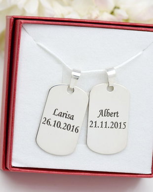 Set Placute Army Personalizate / Text / Argint 925