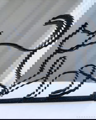 Decoratiune de tip single line cu forma de pisica, Decor minimalist pentru raft, masa sau perete
