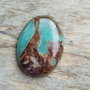 Cabochon aqua terra jasper si bronzit, 40x30x7.5 mm