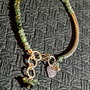 Bratara argint smarald ombre degrade gradient charm inima asimetrica boho chic trendy -Transport gratuit