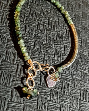 Bratara argint smarald ombre degrade gradient charm inima asimetrica boho chic trendy -Transport gratuit
