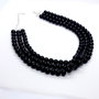 Colier tip choker din perle de sticla - negru