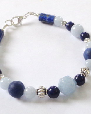 Bratara lapis lazuli si acvamarin
