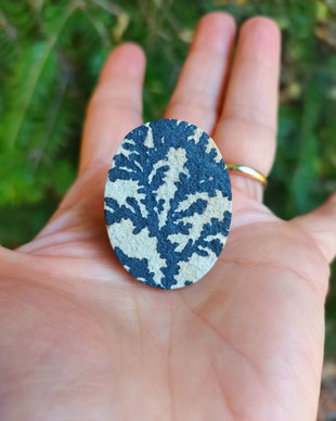 Inel Psilomelan Dendritic druzy si Argint 925 - IN1254 - Inel statement reglabil, cadou sotie, inel cadou, bijuterii cadou, cristale vindecatoare, cristaloterapie
