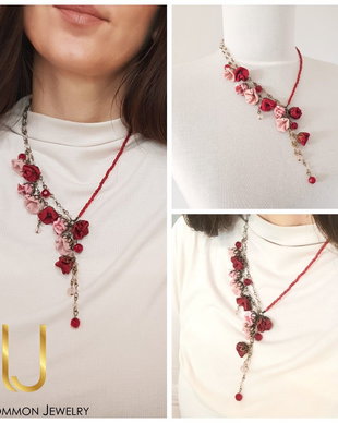 Colier "Rose Burgundy"