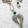 Set aripi inger & agate verzi