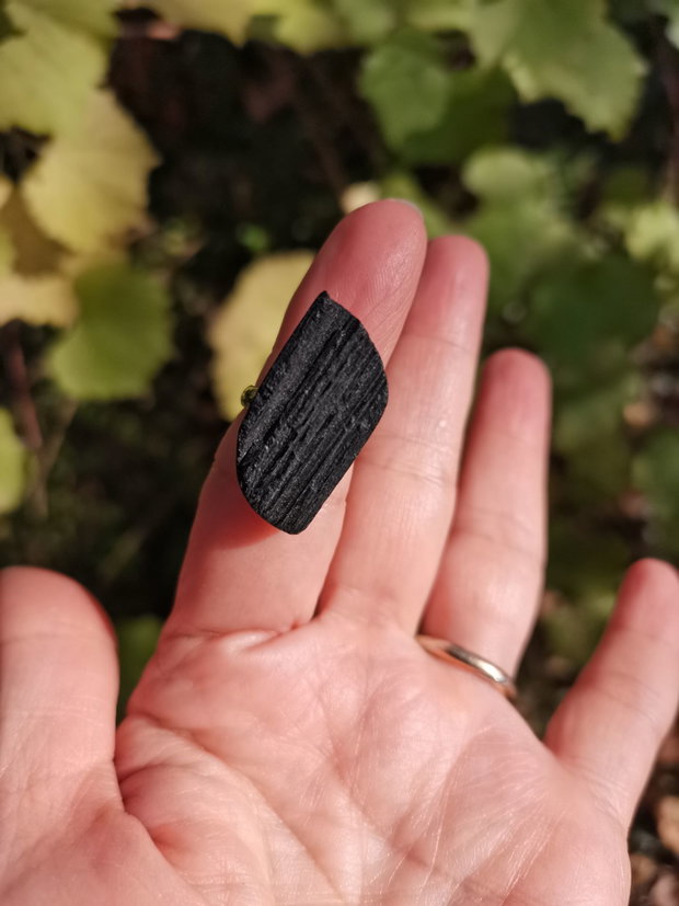 Inel Turmalina neagra si Argint 925 - IN1258 - Inel negru reglabil, inel pietre semipretioase, cadou romantic, inel elegant, inel business, inel cadou, cristaloterapie, cristale vindecatoare