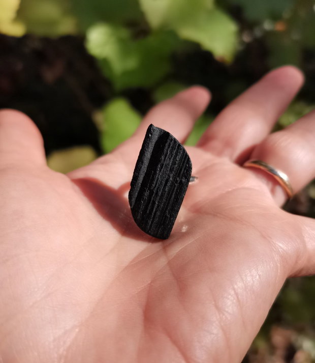 Inel Turmalina neagra si Argint 925 - IN1258 - Inel negru reglabil, inel pietre semipretioase, cadou romantic, inel elegant, inel business, inel cadou, cristaloterapie, cristale vindecatoare