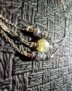 Bratara argint X3 opal de foc etiopian tanzanit lant argint minimalista boho chic trendy fashionable -Transport gratuit