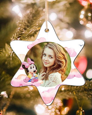 Decoratiune brad steluta model Minnie Mouse