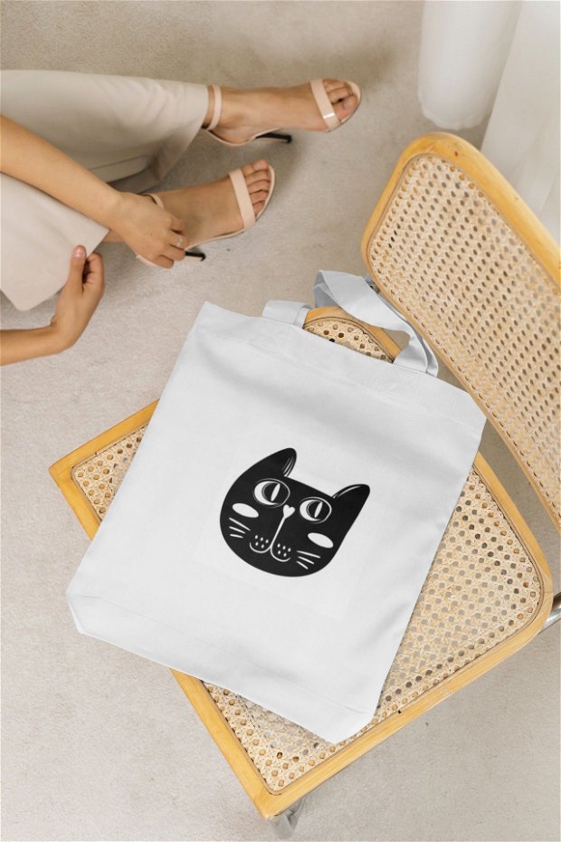 Sacoșă textilă pentru iubitorii de pisici