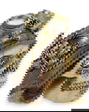 Statueta STEAMPUNK cu craniu aviator