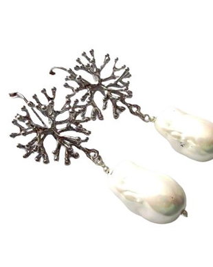 cercei cu perle de Mallorca in stil baroc 44637