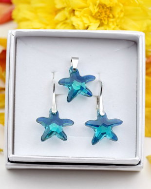 Set Swarovski / Stelute De Mare / Argint 925