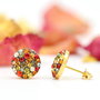 Cercei Swarovski / Chaton Ball / Autumn vibes / Argint 925 placat cu aur