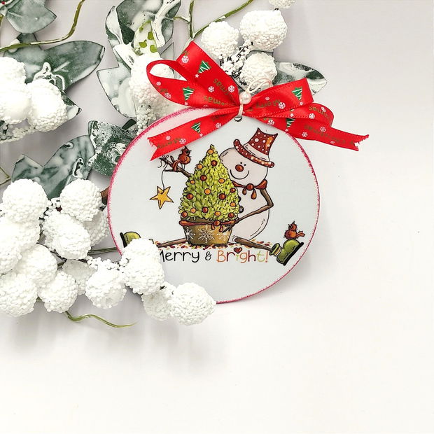 Glob lemn pentru Craciun, Merry & Bright, Fun008