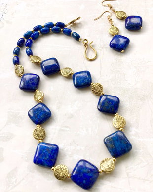 Colier vintage lapis lazuli