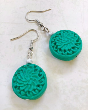 Cercei cinabru verde