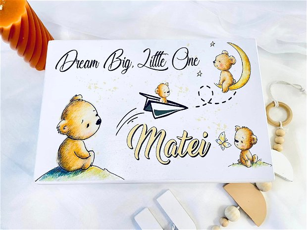 Cutie Amintiri Copii Personalizată - Dream Big Little One