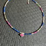 Colier argint rubin sillimanit lapis lazuli perle naturale de cultura labradorit rubin in zoisit pietre semipretioase mixt multicolor minimalist boho chic charm trendy- Transport gratuit