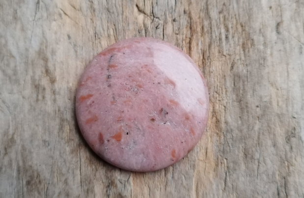 Cabochon rodonit roz, 40 mm