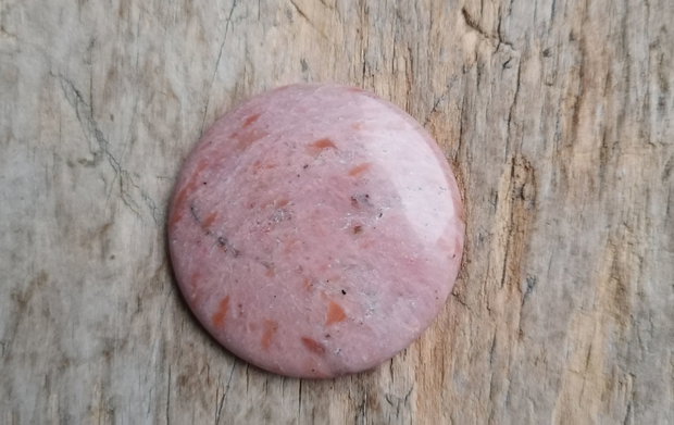Cabochon rodonit roz, 40 mm