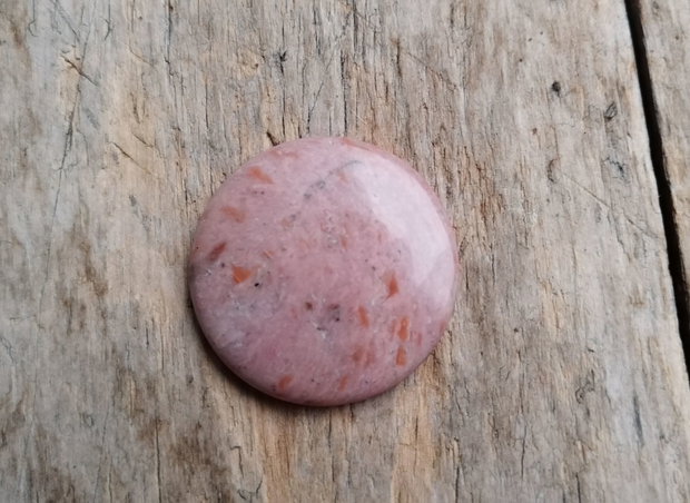 Cabochon rodonit roz, 40 mm