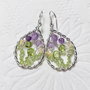 Cercei argint,  ametist, peridot si opal etiopian Branduse