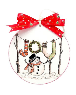 Glob lemn unicat pentru Craciun, Joy, Fun009