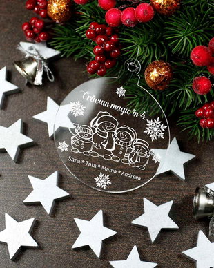 Glob personalizat din plexiglas - Craciun magic in 4