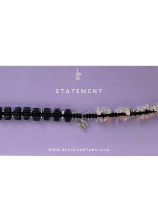 Choker din cristale semipretioase personalizabil cu initiala ta - Half Half