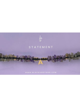 Choker din cristale semipretioase personalizabil cu initiala ta