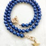 Colier CHOKER perle de Mallorca albastre