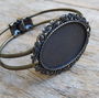 Baza bratara fixa, bronz, pt cabochon 35x25 mm
