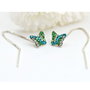 Cercei cu lantior Swarovski Butterfly / Fluturasi / Argint 925