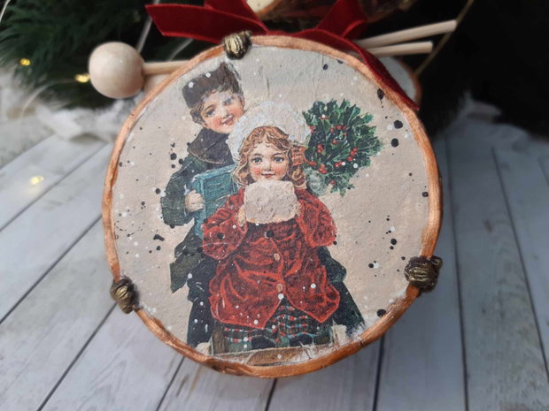 Decoratiune pentru bradul de craciun, in forma de toba