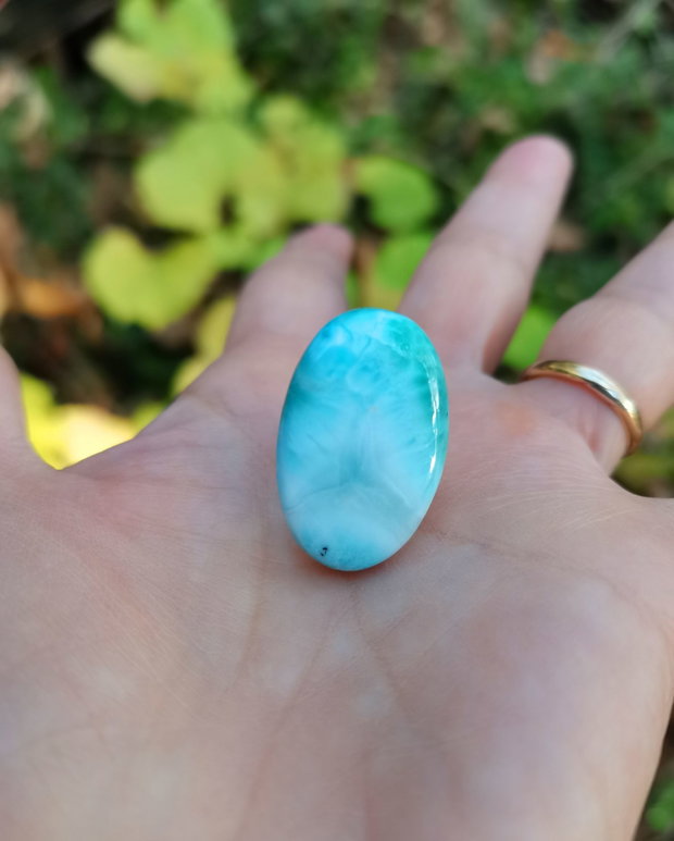 Inel Larimar si Argint 925 - IN1265 - Inel albastru reglabil, inel cadou, bijuterii larimar, bijuterii cadou, inel pietre semipretioase, cadou sotie, cristale vindecatoare, cristale de colectie