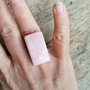 Inel opal roz, argint 925 rodiat, inel reglabil