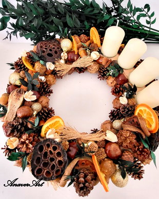 Aranjament de Craciun cu lumanari Coronita de Advent