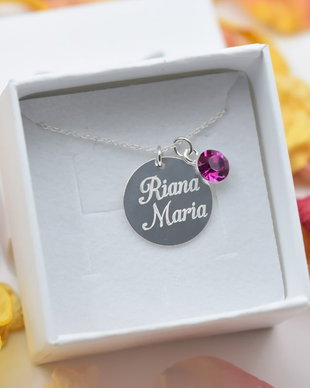Lantisor / Colier - Banut / Charm personalizat / Argint 925 - Nume