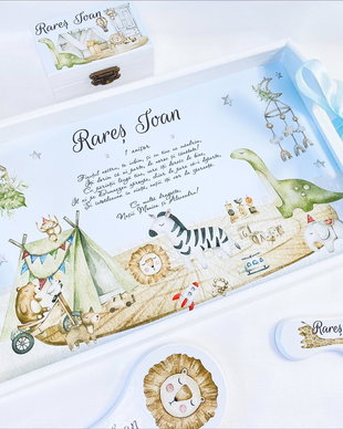 Set aniversar personalizat 1 anisor - BabyBoy Room - Tavita mot si accesorii