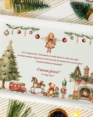 Tavita Decor Personalizata - Retro Christmas