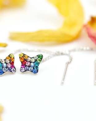 Cercei Swarovski Butterfly / Fluturasi / Curcubeu / Argint 925