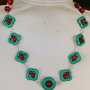 Colier handmade din coral si turcoaz