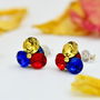 Cercei Swarovski  Trio Chaton Tricolor / Argint 925