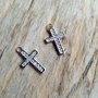 Cruciulita argint rodiat, 18x12 mm (1 buc)