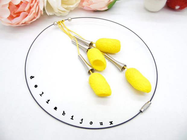 Colier handmade statement unicat - coconi de matase (cod893)
