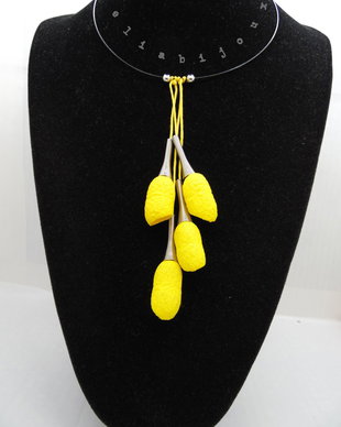 Colier handmade statement unicat - coconi de matase (cod893)